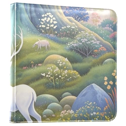 Photo Album 4x6, 5x7,6x8,Artificial Leather Photo Albums with 20 Detachable Sheets Deer Print for Family Wedding,Multi 12