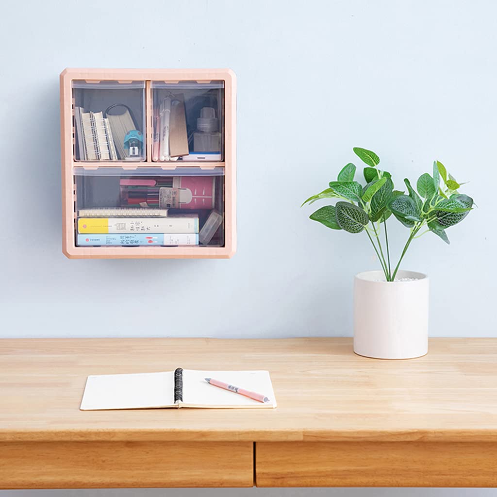 Soporte de pared para bolígrafos, múltiples compartimentos, apilable, combinable, organizador de escritorio, ranuras deslizantes, soportes de maquillaje para tocador con cubierta