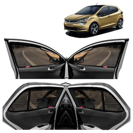 KINGSWAY® Altroz Car Sun Shade Zipper Magnetic Curtains for 2020 Onwards Model, Compatible with Tata Altroz Side Window Car Sunshade, Only Zips in Front Window, Black, 4 Pieces
