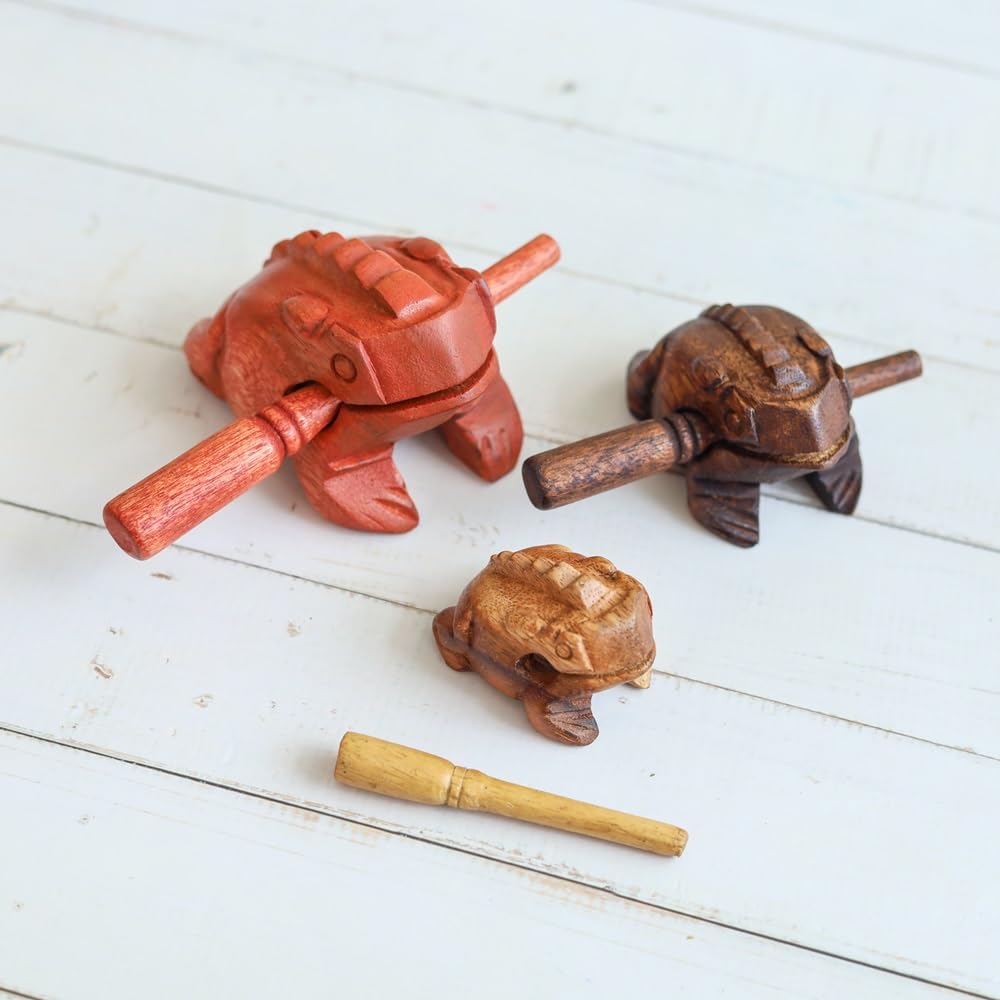 Amazon | Guiros Percussion Instruments 木製カエル 木製カエル 楽器