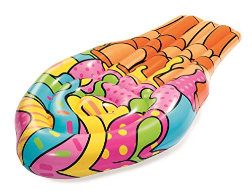 Bestway 43185 - Helado Hinchable Pop Art 188X95 Cm Para 1 Adulto Multicolor Fácil Inflado Con Válvulas De Seguridad Y Dos Cámaras De Aire Parche De Reparación