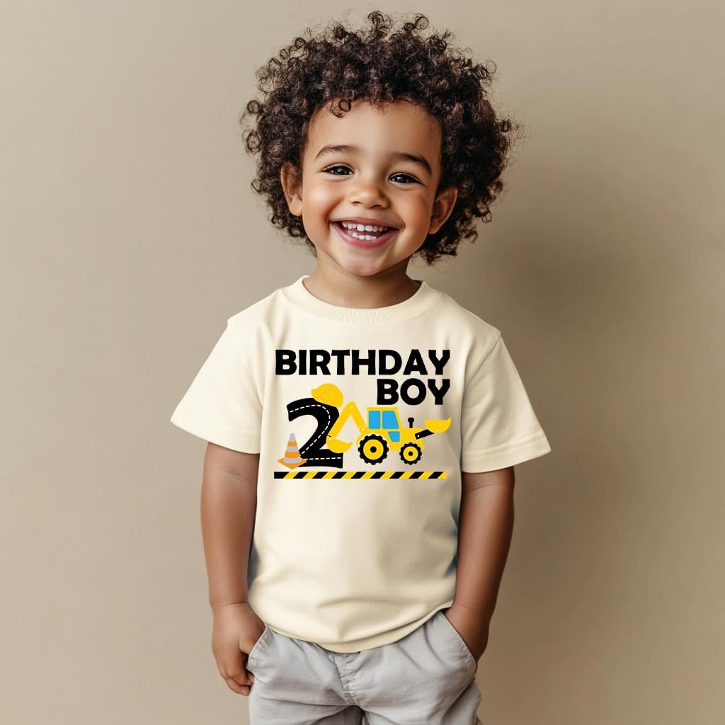 2nd 3rd 4th 5th Birthday Boy Shirt Toddler Kids T-Shirt, Happy Toddler Birthday Tee, Excavator Graphic Shirt