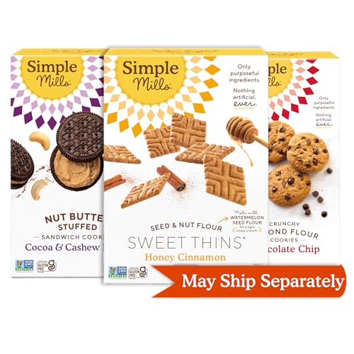Simple Mills Cookies Variety Pack, Sweet Thins, Crunchy &amp; Sandwich, 3pk