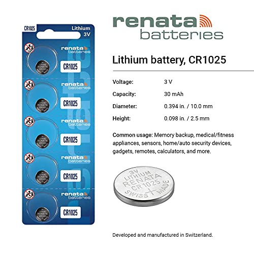 Renata CR1025 Batteries - 3V Lithium Coin Cell 1025 Battery (2 Count)
