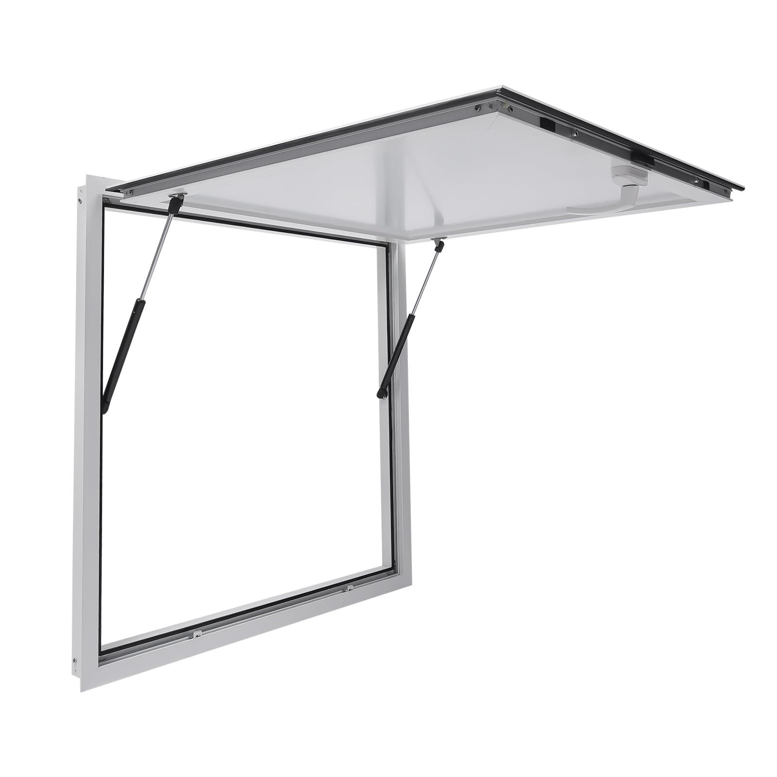 Concession Window, 36x36in Concession Stand Serving Window for Food Truck, Aluminum Alloy Food Truck Service Window, Double Waterproof Strips, Maximum Angle Of 80°, Wall Mounted, White