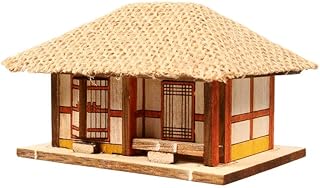 Youngmodeler Hobby Wooden Model Kits Traditional Korean Two-Bay Thatched Cottage Diorama Kit