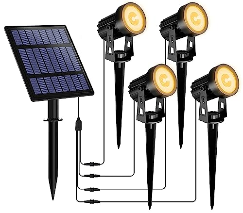 T-SUNUS Solar Spot Lights Outdoor Warm White