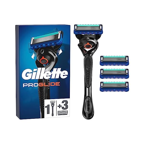 Gillette ProGlide Nassrasierer Herren, Rasierer + 4 Rasierklingen mit 5-fach Klinge, Geschenk für Männer