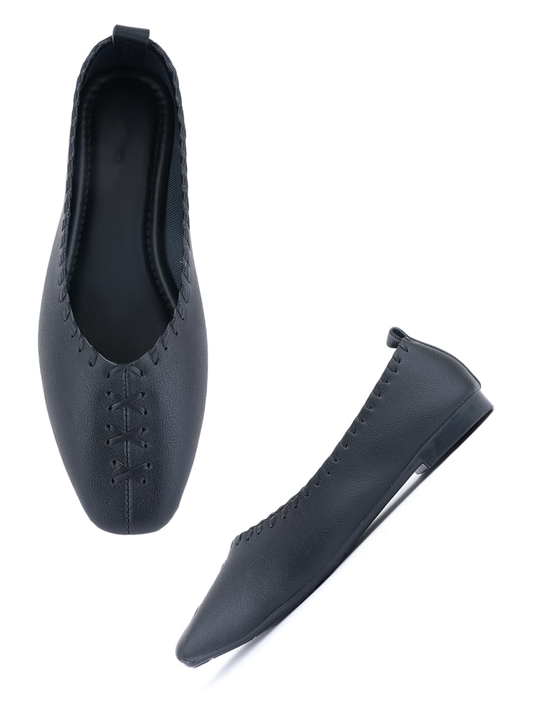 Women Ballerinas, Black, PU, Casual, Round Toe, Slip-On-image-22