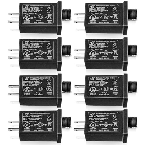 8 Pcs Replacement Yard Inflatable Adapter Power Supply Adaptor 12Vdc 1.0A Class 2 Power Supply for Halloween Christmas Inflatable Decorations