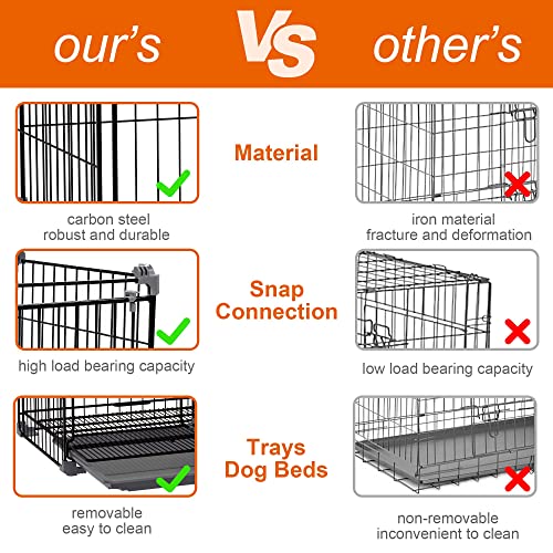 Varlnaly 30In Metal Dog Crate For Medium Cat/Dog Kennel Cat Playpen With Double Door And Drawer Leak-Proof Tray, Thick Sturdy Carbon Steel Pet Cage, Black #TOP5