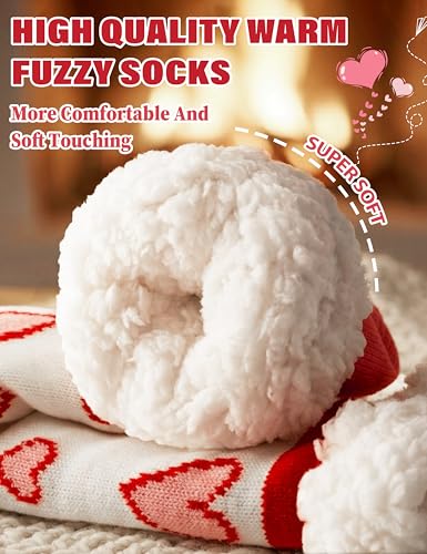 Image of MOGGEI Fuzzy Slipper Socks for Women, Warm Cozy for Winter, Non Slip Grips