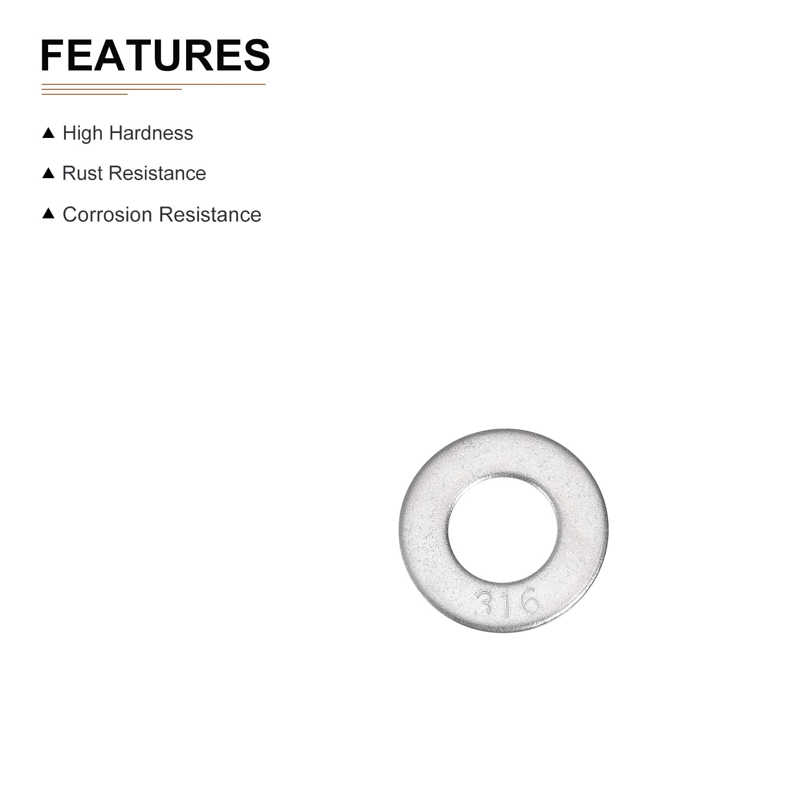 DTGN 30mmx1.9mm(ODxT) 316 Stainless Steel Flat Washers, 25Pack, Good for 9/16" Industrial Machinery Screw Bolt - Image 3