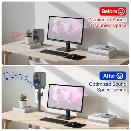 Soportes de altavoces de escritorio ajustables y con abrazadera para Genelec G2 8020D 8320A 6
