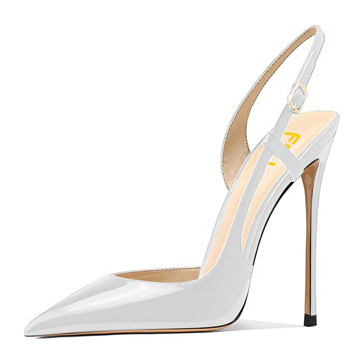 FSJ Women's Pointed Toe D'Orsay High Heel Slingback Pumps