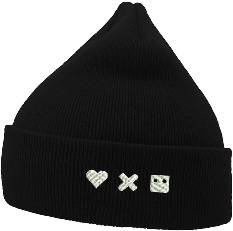 Mens Beanie Knit Hats Love Death Robots Embroidered Unisex Casual Beanies Hats for Winter