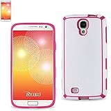 Reiko Portable (Light) Protector Cover Pc Plus Tpu for Samsung Galaxy S4 - Retail Packaging - Hot Pink/White