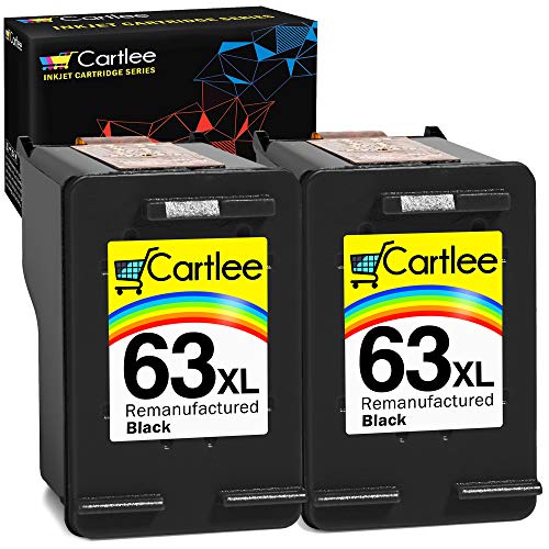 New Product Cartlee 2 Black Remanufactured 63XL 63 XL High Yield Ink Cartridges For HP Envy 4512 4520 DeskJet 3632 2130 1110 1111 1112 2132 3630 3634 3637 3636 OfficeJet 3830 3833 4650 4655 4652 5255 5258 Printer