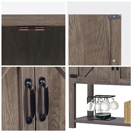 Farmhouse Buffets And Sideboards Kitchen Sideboard Buffet Storage Cabinet Buffet And Hutch Buffet Table Entryway Standing Storage Chest With 2 Doors And Bottom Open Shelf For Living Room(Grey Wash) #TOP1