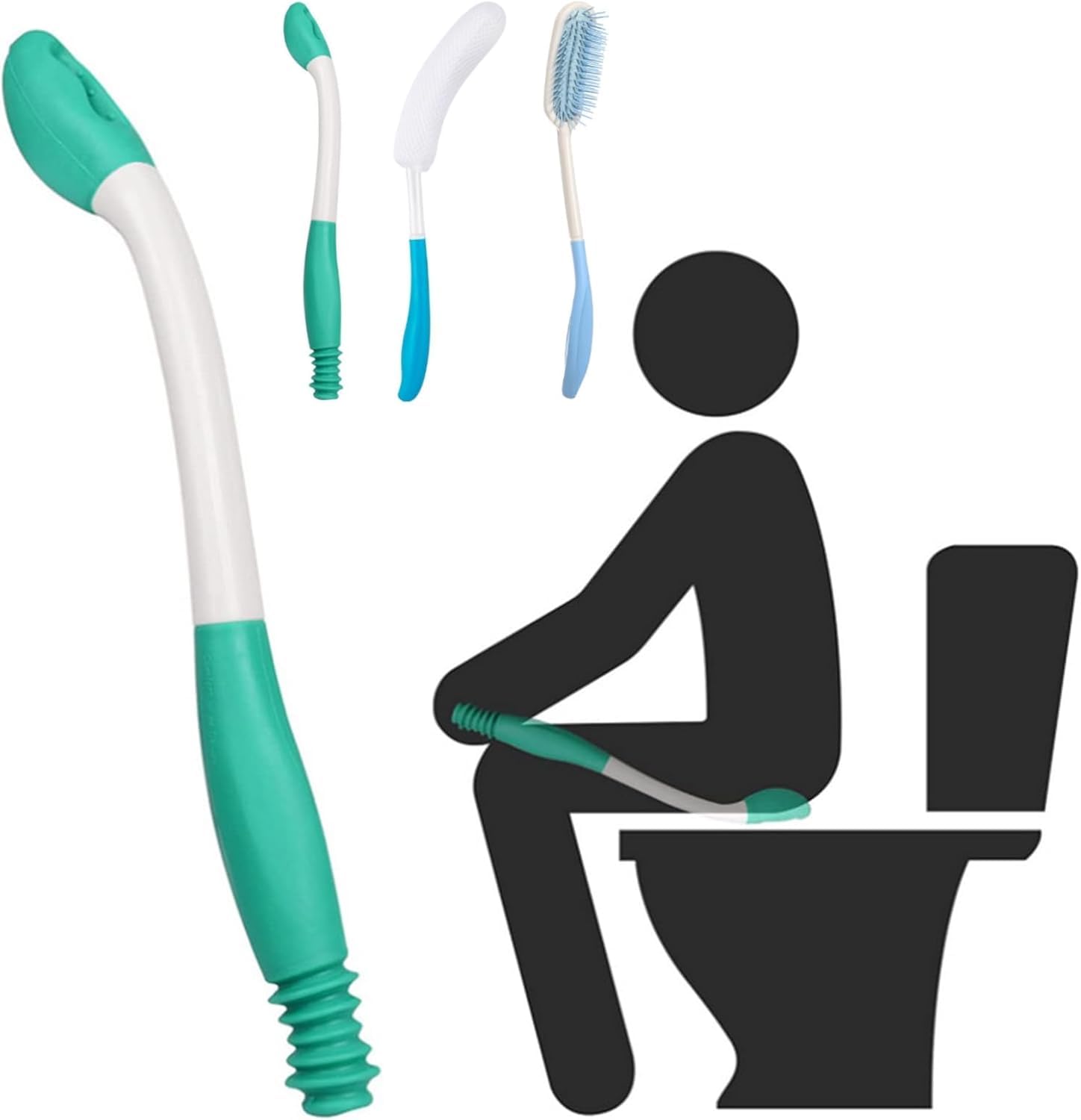 Brosse antidérapante pour baignoire avec poignée longue et brosse courbe pour l'hygiène