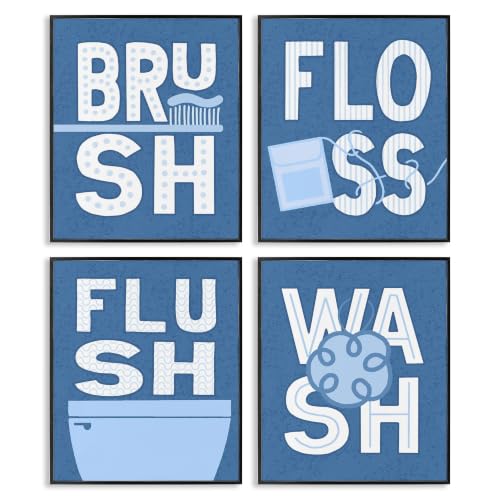 Bathroom Hygiene Chores Comic, 11 x 14 Inch Framed Giclée Print Set