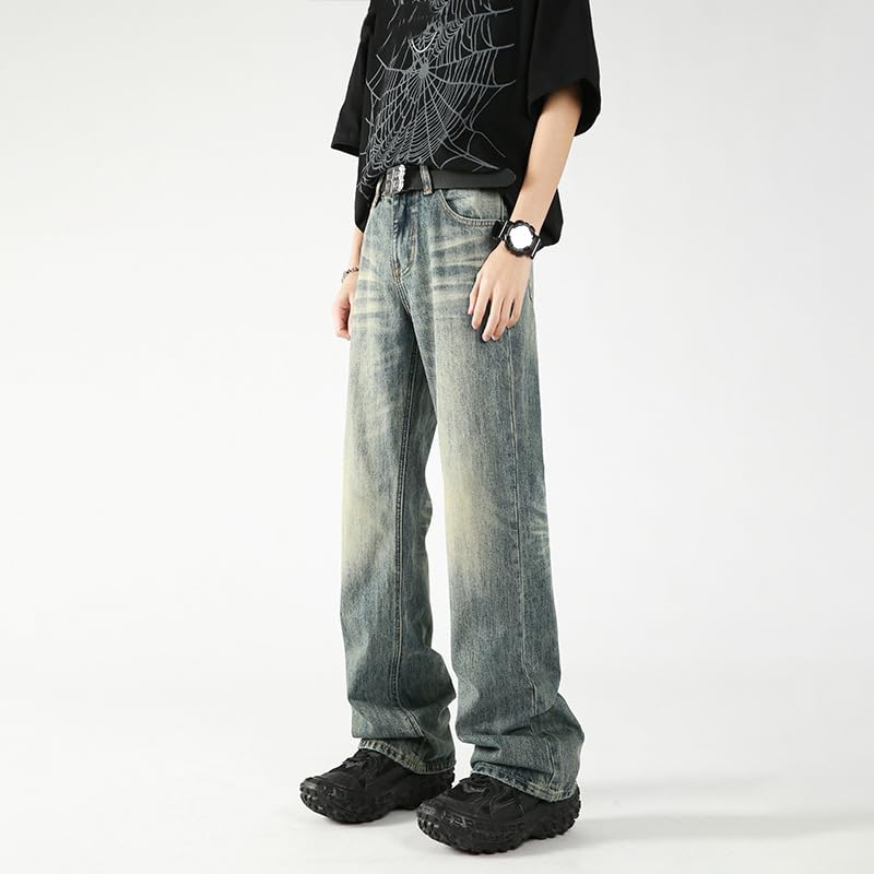 Men's Jeans Vintage Straight Leg Denim Casual Pantspants2
