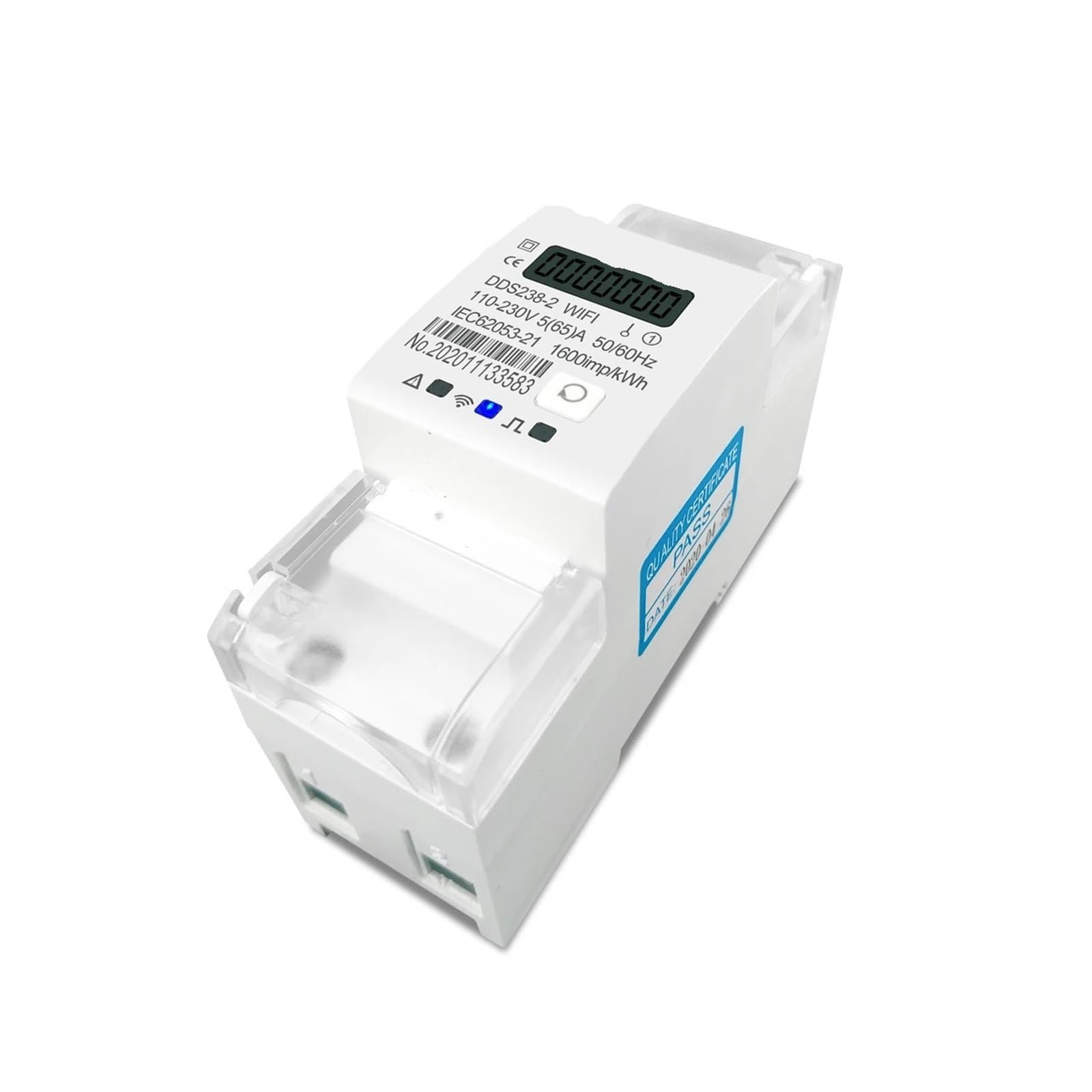 Contatore di energia monofase 65A su Guida DIN Contatore di energia Inelligent Timer Consumo energetico Contatore kWh Wattmetro