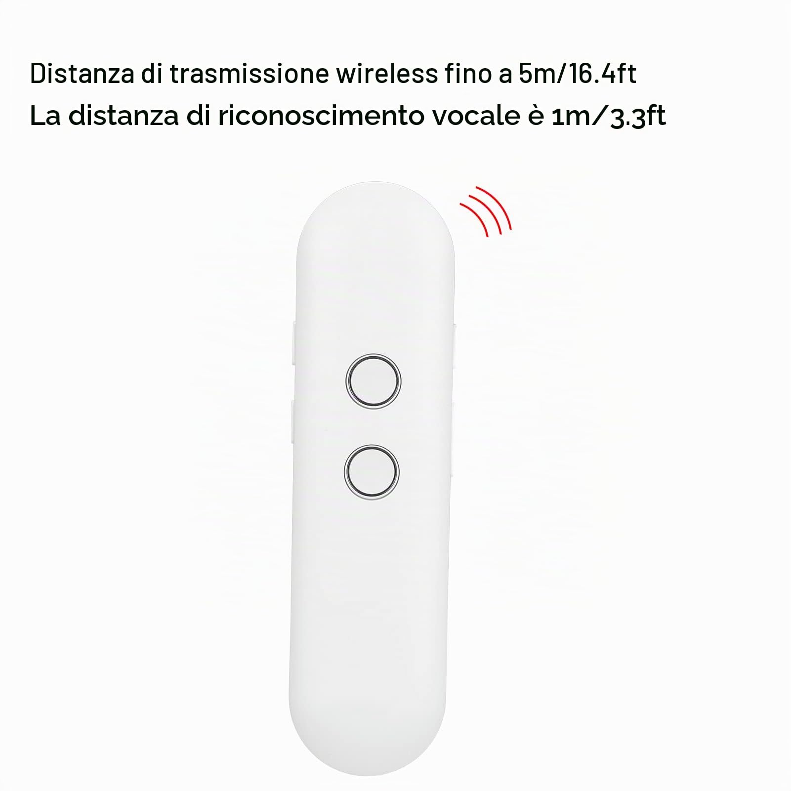 Dispositivo di Traduzione Vocale, 40 Lingue Traduttore Portatile Bluetooth AI a 2 Vie in Tempo Reale per Viaggi, Traduttore Tascabile, Batteria Integrata da 800 mAh(Bianco)