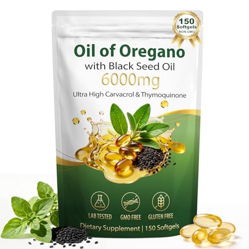 Gomerton Oil of Oregano with Black Seed Oil Softgels 6000mg