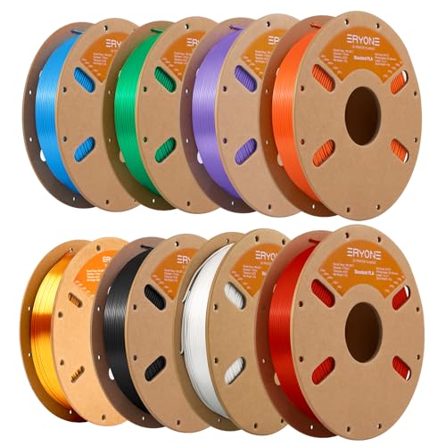 Image of ERYONE PLA Filament 3D Printer Filament Bundle Multicolor 1.75mm + /- 0.03mm, PLA Filament 250g Spool, 8 Rolls, PLA Series 1