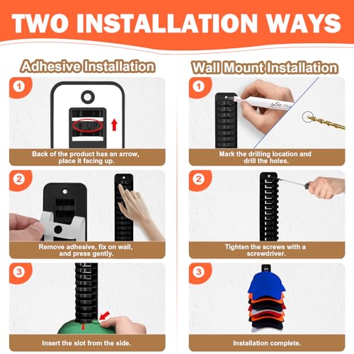 ZDDGNN Cap Regal Kappenhalter,Cap Halterung Wand,Basecap Aufbewahrung,Cap Halter Mit Starkem Klebstoff für Bis Zu 16 Hüte für Schlafzimmer,Kleiderschränke,Kommoden (1 Stück)