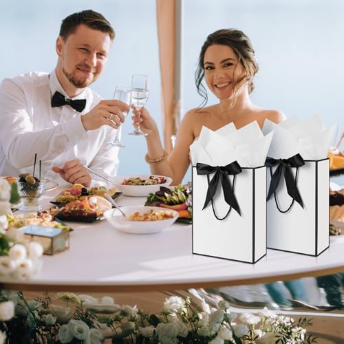 Gift Bags for Present, 2 Pcs Medium Gift Bag with 2 Wrappers and 2 Cards, Paper Gifts Bags with Handles for Women Men Birthday Wedding Party - Image 5