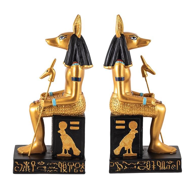 Figurine Anubis trône résine DRW statuette égyptienne collection 25cm - 2