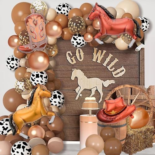 Recopilación de Vaqueros para Niño Top 5. 41 BSMKD Globos para Fiestas de Cumpleaños Western Cowboy, 172 PCS Marrón Kit Globos Decoraciones De Vaquero De Caballos De Fiesta, Globo Set Decoración de Boda con Temática...