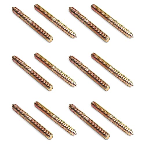 Image of Double Headed Hanger Bolts M8x75mm Carbon Steel Self-Tapping Screw for Pet Furniture, Outdoor Furniture, Household Furniture,Bronze 15PCS