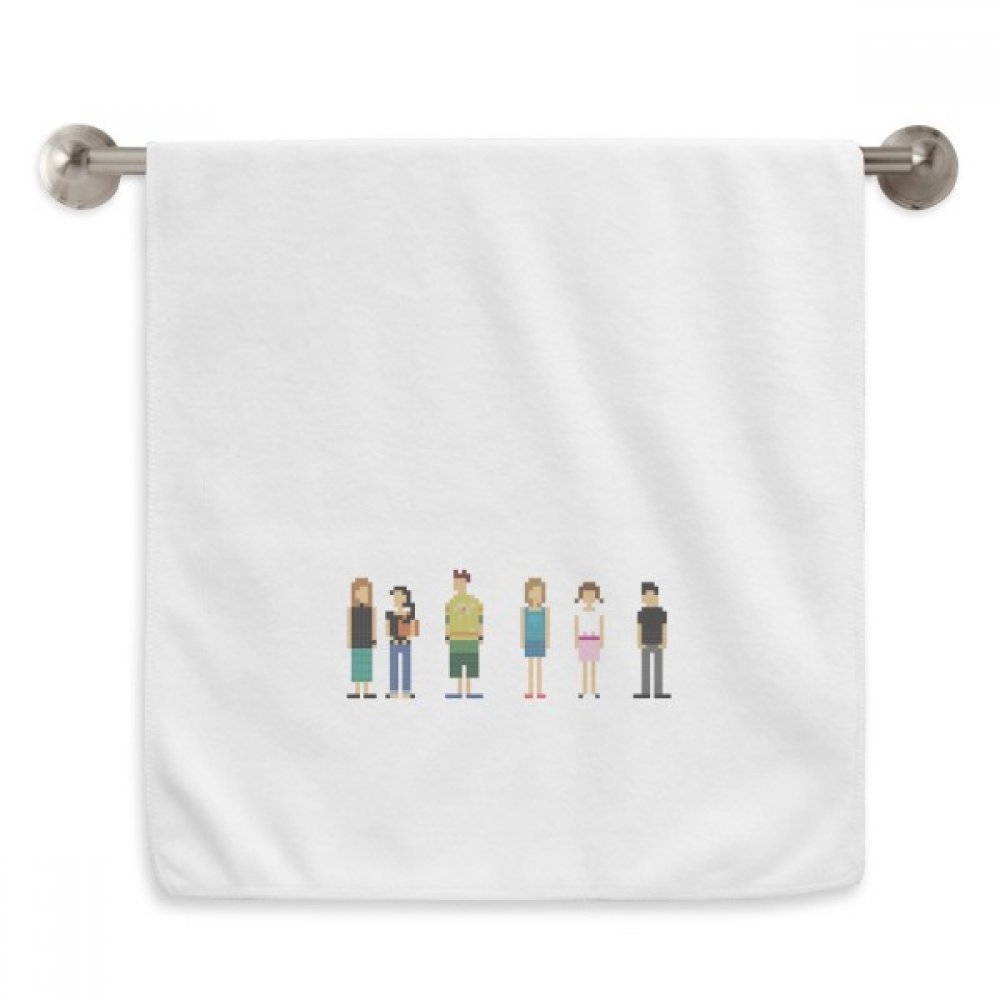 Serviette pixel diadème blanche 13x29 pouces en coton moelleux