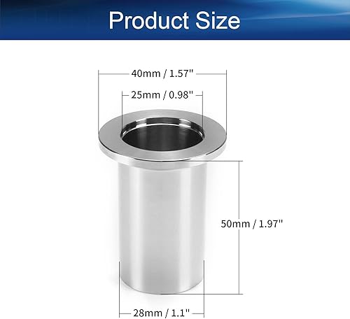 Miniatura 2 de Bettomshin 2 abrazaderas de soldadura larga KF16 de 1.969 in1.97 pulgadas, acero inoxidable 304, conector de montaje sanitario OD x ID 1.102 in x