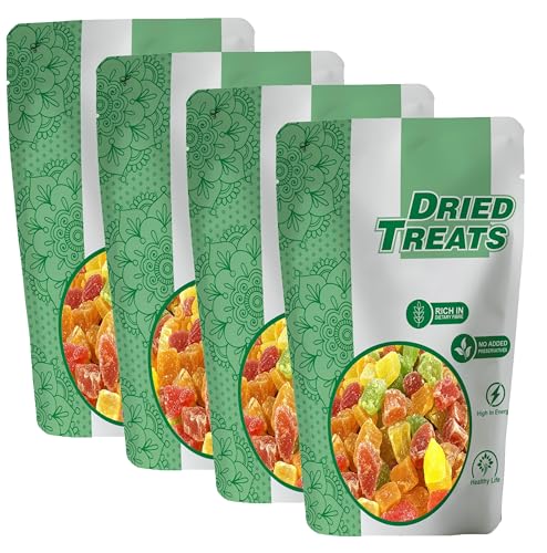 Image of Dried Treats Dried Fruits Nuts And Seeds (Dried Cocktail /Mix Fruits, 800 gram (4X200 gram))