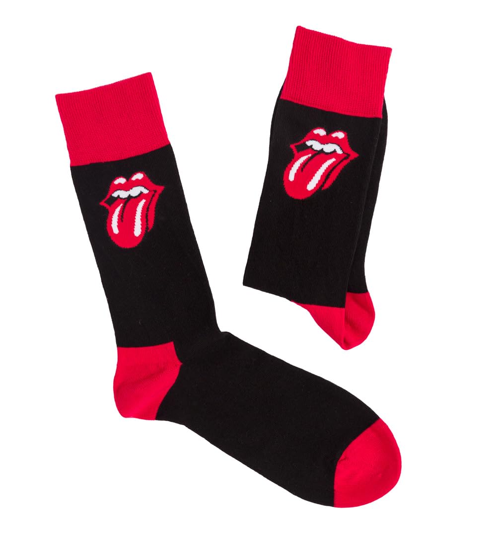 Rock Off Officially Licensed Products Men's Black/Charcoal Rock Off The Rolling Stones Classic Tongue Socks