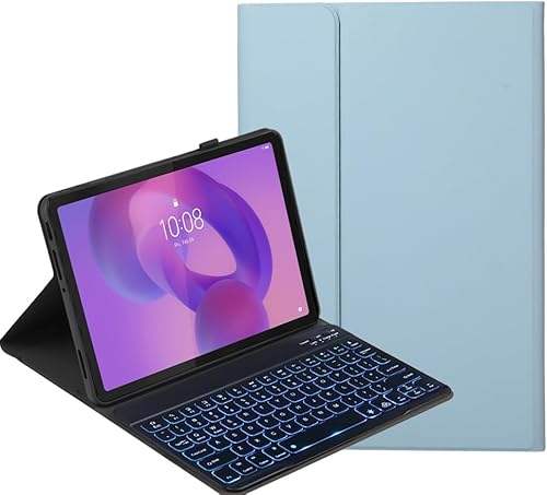 YKWXSC Cover con Tastiera per Lenovo Tab Idea 11 Tablet 11'' TB336ZU/TB336FU 2025, Disposizione ltaliana con 7 Colori Illuminato Senza Fili Staccabile Custodia, Blu
