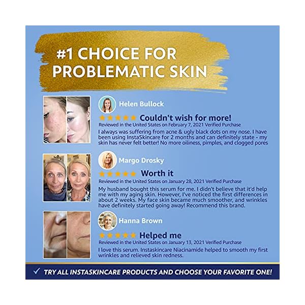 Niacinamide-Serum-for-Face-10-with-Zinc-1-Vitamin-B3-Facial-Serum-for-Acne-Treatment-Dark-Spot-Remover-2-oz-InstaSkincare DOUBLE SIZED (2Oz) Niacinamide Serum for Face 10% with Zinc 1% Vitamin B3 Brightening Serum for for Acne, Dark Spots, Tone, Texture and Hydrating