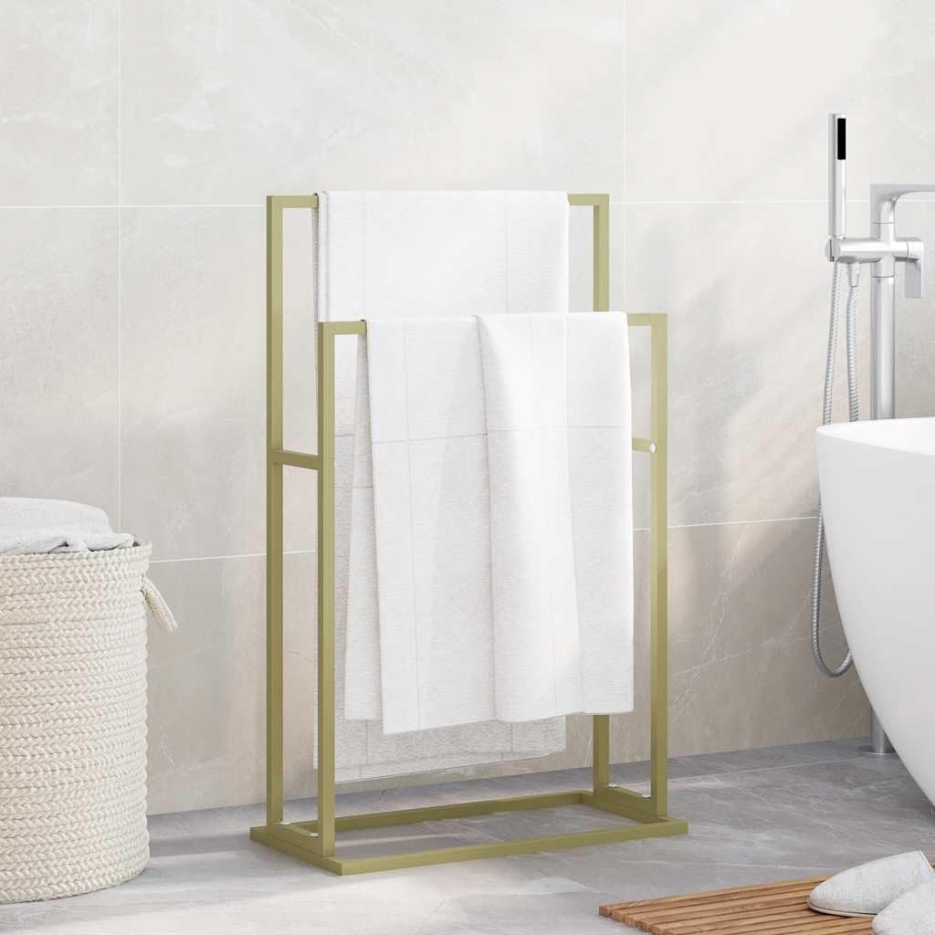 Porte-Serviettes sur Pied Doré 48x24x78,5 cm Fer,Porte-Serviettes,2.13kg-343089
