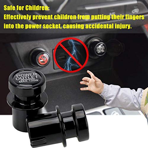 BREADEEP Cigarette Lighter Socket Cover Cap 4 Pack, Universal Waterproof Dustproof Plug for Car Power Port Outlet - Prevent Kids from Electric Shock