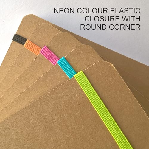 Image of Anupam Eko A5 Plain Journal, 80GSM, 120 Pages, Eco-Friendly Kraft Cover, Elastic Closure, pH Neutral Acid-Free Paper, Sketchbook Diary for Art & Journaling