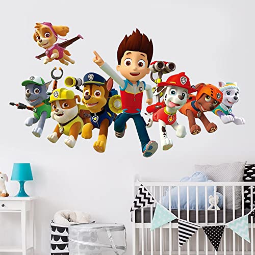 ND Muraux Pat Patrouille Autocollants,Paw Dog Sticker Mural,Paw Patrouille 3D Autocollants,Stickers Muraux Pat Patrouille,Sticker Pat Patrouille Mural Convient pour Chambre d'enfant