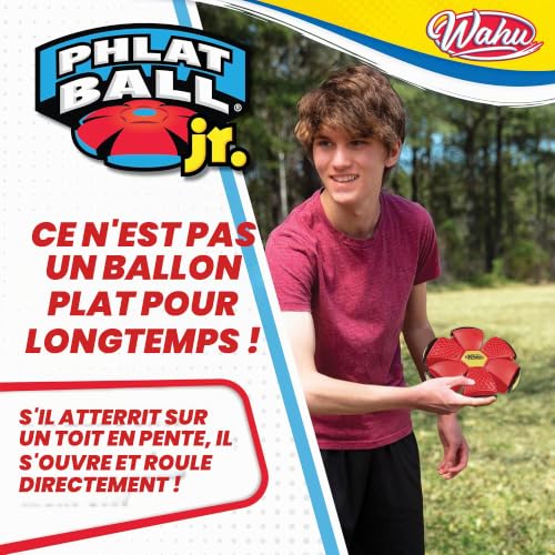 WAHU - PHLAT Ball Junior - Rouge - Mini Frisbee Volant Rétractable en Ballon - Jeux Extérieur Enfant dès 5 Ans - Balle Innovante 10,2 cm - Frisbee 15,2 cm - Jeux Plage - 2+ Joueurs - Format Voyage