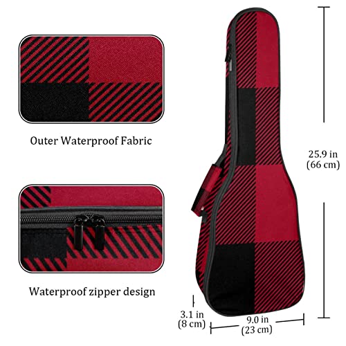 Housse pour ukulélé ténor rembourrée et imperméable au design écossais