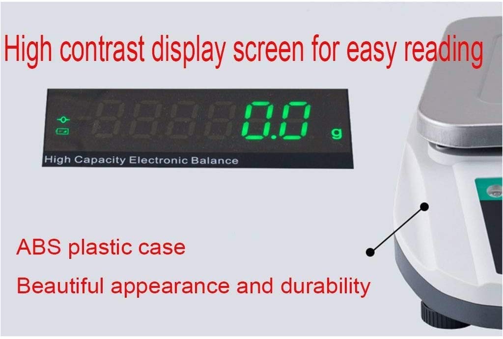 Bilancia Elettronica, Bilancia Analitica di Precisione da Laboratorio da 0,1 G, Adatta per Scuole E Cucine,White-30kg/0.1g