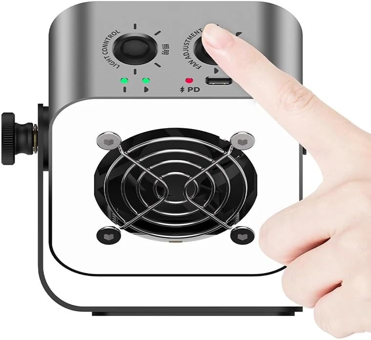 iDili Professional Multifunction Repair Smoke Extractor Fan with LED Light - Portable Desktop Cooling & Lighting Tool