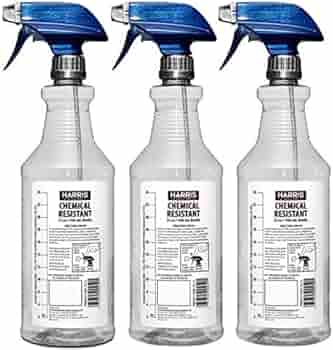 Harris Chemically Resistant Professional Empty Spray Bottles, 32oz (3-Pack), for Cleaning Solutions and Water